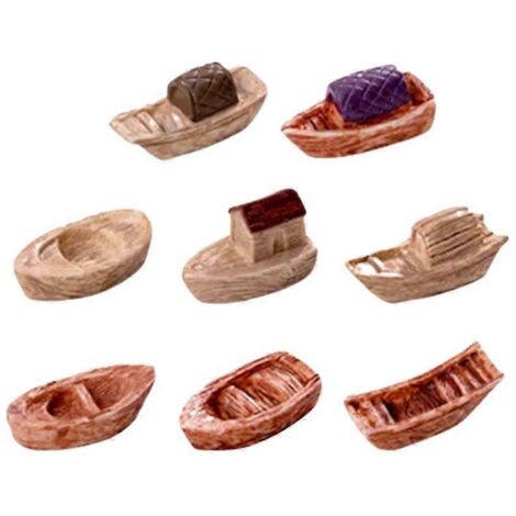 8 figurines vintage miniatures de bateaux pour jardin, paysage, décorations artisanales, ornements extérieurs, collection navire, lot 8 pièces. (1/4)