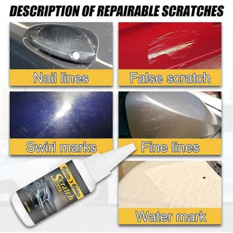 30ML Crème de polissage pour bouche fine, réparateur de rayures de peinture, agent non toxique portable pour voiture, élimine les rayures légères.