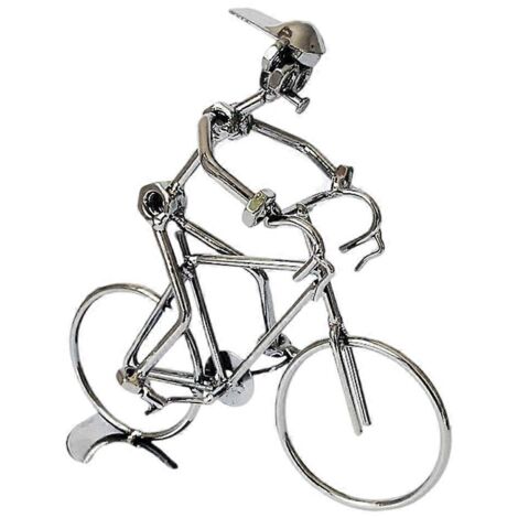 1. Figurine de cycliste en fer forgé artisanal, décoration vélo pour bureau ou maison, modèle original fait main. (1/4)