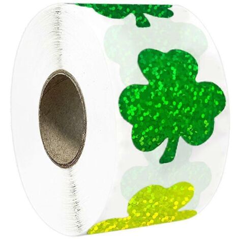 500 autocollants trèfle irlandais, étiquettes d'emballage pour la Saint-Patrick, stickers pour scrapbooking, décoration artisanale. (1/4)