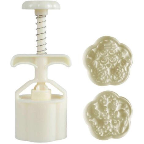 Moule à gâteau de lune en plastique pratique, avec tampon pour pâtisserie, idéal pour les amateurs de cuisson et la création de desserts originaux. (1/4)