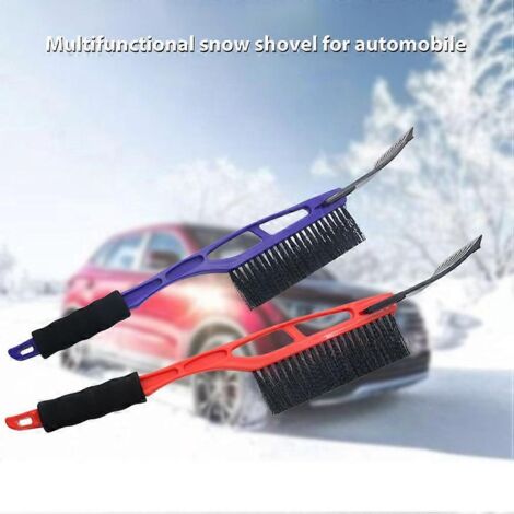 1. Brosse à neige 2-en-1 avec raclette, grattoir à glace, poignée en mousse antigel, pelle à neige pour voiture, camion, SUV, MPV. (1/4)