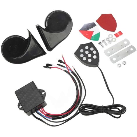 1. Kit Klaxon Électronique 12V 150dB Alarme Sonore avec Télécommande Universelle pour Voiture Berline Camion SUV (1/4)