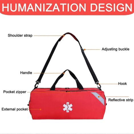 Sac de premiers secours pour premiers intervenants, kit de traumatologie à bandoulière pour maison, camping, randonnée, aventure et université. (1/4)