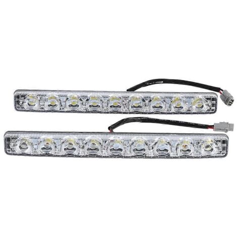 2 lampes de jour blanches à 9 LED, bande longue DRL, feu de jour pour voiture, phare antibrouillard. (1/4)