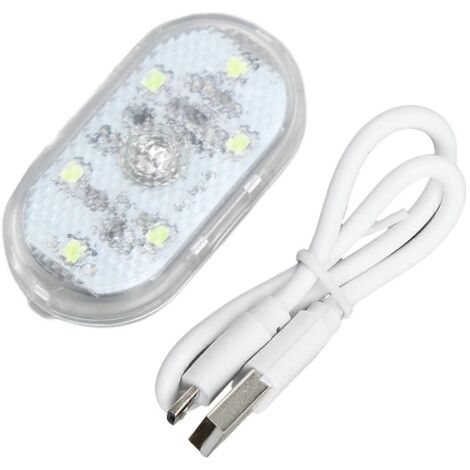 Lampe d'ambiance LED intérieure pour voiture, toucher tactile, mini lampe de nuit, rechargeable, batterie intégrée, blanc. (1/4)