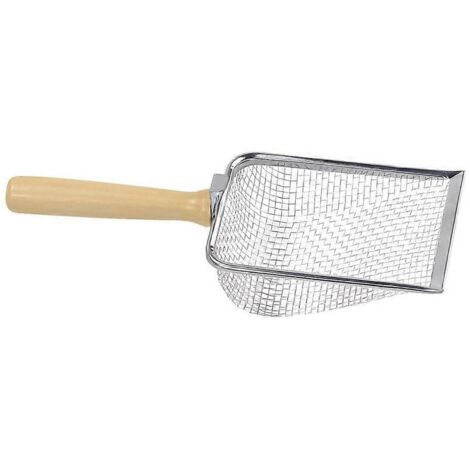 Chattière Métallique Râteau à Litière pour Chats, Pelle Profonde avec Tamis, Confortable pour Chaton, Accessoire d'Hygiène Féline (1/4)