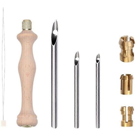 Kit de stylos à broder Punching Needle - Têtes d'aiguille 5/3.5/2.5mm + enfileur inclus, pour loisirs créatifs et couture facile. (1/4)