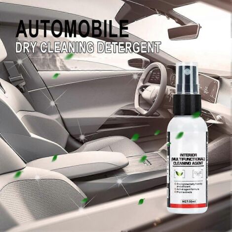 Nettoyant à sec décontaminant anti-taches pour cuir intérieur auto – Spray multifonction détachant sièges et tissus. (1/4)