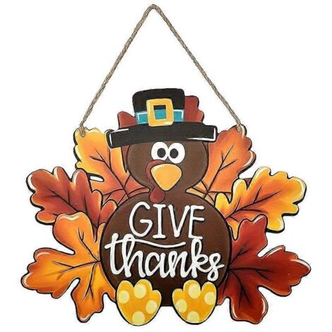 Porte-manteau artisanal dinde de Thanksgiving, décoration murale suspendue saisonnière pour porte ou mur, signe festif automne fait main. (1/4)