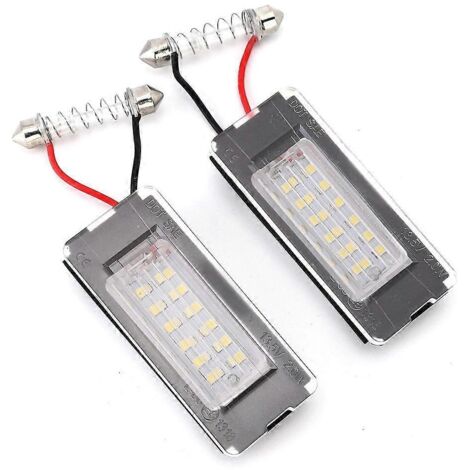 1 Paire de Plaques d'Immatriculation LED 12V 18 SMD pour MINI Cooper R56 R57 R58 R59 (2006-2020) - Éclairage de plaque blanc froid, facile à installer, compatible avec feux de plaque d'immatriculation