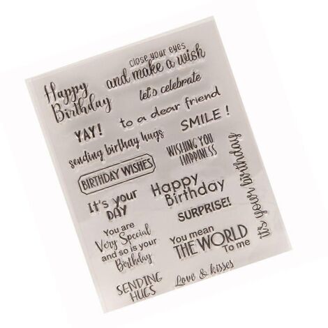 Timbre transparent anglais mots clairs, sceau pour décoration de cartes, tampon en résine claire pour scrapbooking. (1/4)