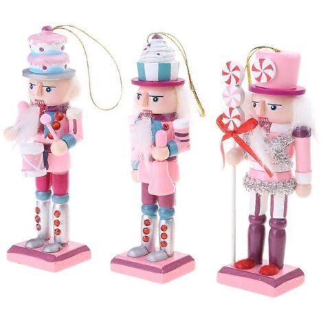 Voici une proposition de titre en français, optimisée pour le référencement, de moins de 190 caractères :
Set de 3 Soldats Casse-Noisettes Rose Bonbon Noël, Figurines Décoratives Suspendues, Ornement (1/4)