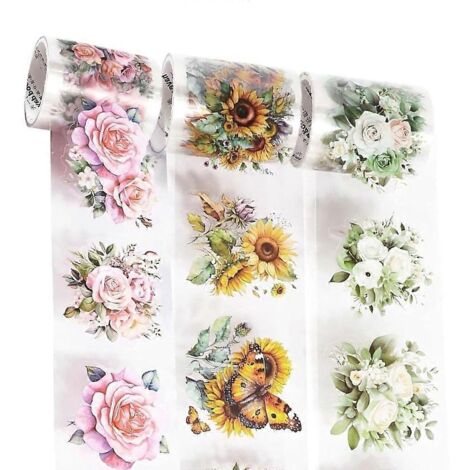 Autocollant décoratif ruban PET pour plantes et fleurs, idéal pour cadre photo, skateboard, guitare et bricolage créatif. (1/4)