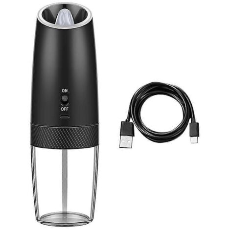 Moulin à épices rechargeable USB, broyeur électrique de poivre pour cuisine, secoueur automatique sans fil. (1/4)