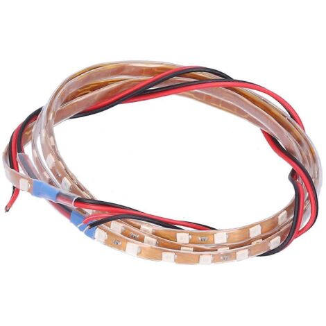 Bande LED 90cm 90 puces lumineuses, éclairage d'ambiance décoratif 12V universel pour voiture et moto, lumière bleue. (1/4)
