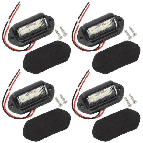 4pcs 12V 6LED Plaques d'immatriculation Ampoules Blanches Haute Luminosité, Feux d'éclairage de Plaque pour Voiture, Étanches IP65, Longue Durée de Vie (1/4)