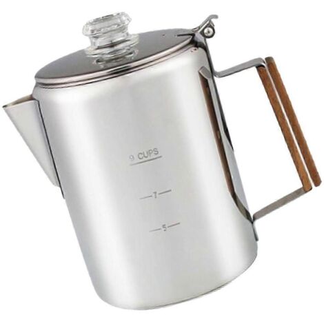 Voici une proposition de titre en français (moins de 190 caractères) :
Cafetière en acier inoxydable 9 tasses, percolateur pour feu de camp, pratique pour camping et randonnée (1/4)