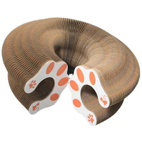 1. Magics Organ Chat Grattage en Forme de Chat, Planche à Griffer avec Cloches de Poursuite, Jouet Amusant pour Félins. (1/4)