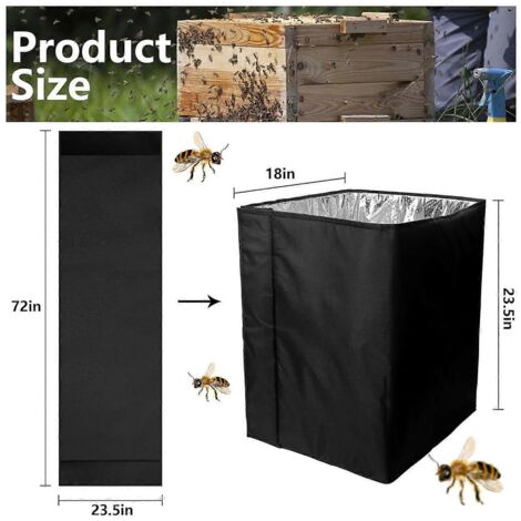 Couverture hivernale pour ruche en Oxford 600D, protection contre le vent et le froid, isolation thermique pour abeilles. (1/4)