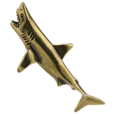 Figurine requin cuivre décorative, statue requin design pour décor maison, modèle requin artisanal pour designers d'intérieur. (1/4)