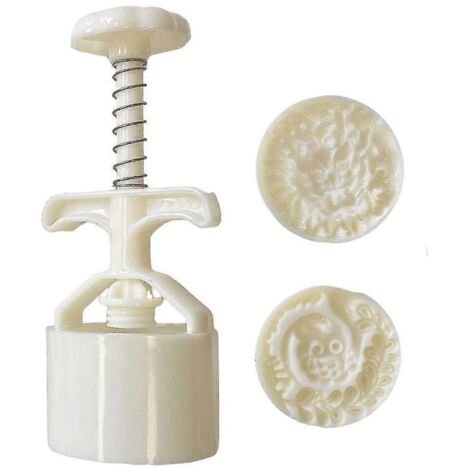 Moule à gâteaux de lune en plastique, pratique pour pâtisserie, avec tampon de forme, idéal pour les amateurs de cuisson. (1/4)