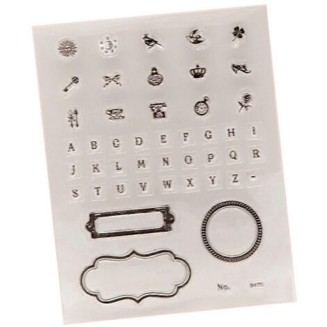 Tampon clair lettrage pour cartes, scrapbooking, journal créatif, estampes artisanales, décoration DIY, motifs alphabet. (1/4)
