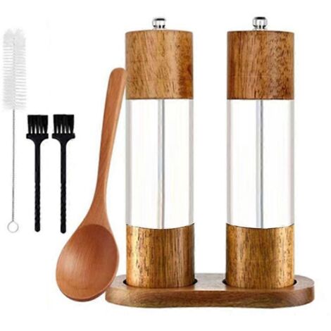 Moulin à sel et poivre manuel avec mécanisme en céramique, ustensiles de cuisine pour assaisonnement pratique, broyeur à épices réglable, accessoire de table robuste (185 caractères) (1/4)