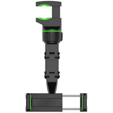 Porte-téléphone rétroviseur rotatif 360° universel, support polyvalent pour smartphone, fixation miroir voiture, rotation multidirectionnelle, compatibilité large. (1/4)