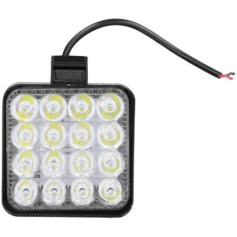 48W LED Lampe de Travail 2000LM 6000K Projecteur Carré Blanc Lumière IP68 Étanche Universel (1/4)