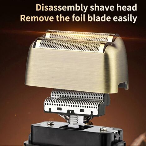 Hommes Rasoir Métal Plein Double Grille Réversible Haute Vitesse Barbe Rasage Affichage LCD Puissance Rasage Tête Rasée (1/4)