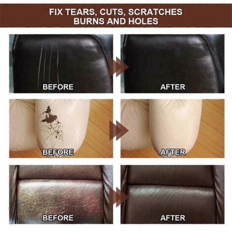 20ML Gel réparation cuir PU, agent anti-rayures pour sièges auto, réparateur durable multicouche pour cuir synthétique, entretien facile.
