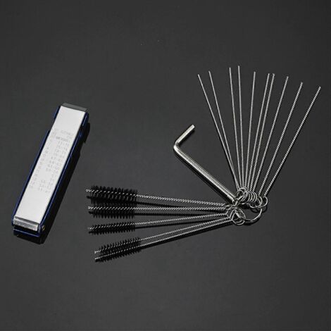 Brosse de nettoyage pour carburateur, 15 pièces : brosses en nylon, aiguilles de nettoyage et fil métallique – kit de nettoyage jetable pour carburateur. (1/4)