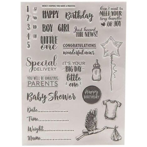 Voici une proposition de titre en français, respectant la limite de 190 caractères et intégrant des mots-clés variés :
Tampon transparent thème fête prénatale, décoration pour carte, scrapbooking, lo (1/4)