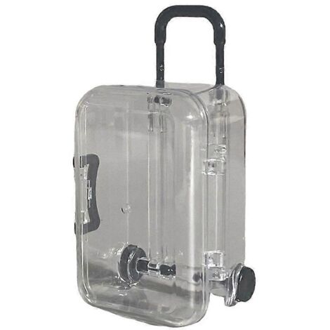 Lot de 4 boîtes de rangement transparentes à tige de tirage, petites, pour voyage et usage quotidien. (1/4)
