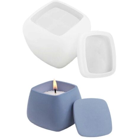 Moule silicone carré pour bougie, gobelet résine, moule à pot rectangulaire pour résine époxy, moulage DIY facile, forme géométrique, réutilisable, parfait pour création artisanale. (1/4)