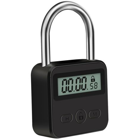 Verrouillage à minuterie métallique - Verrou programmable rechargeable USB - noir (1/5)
