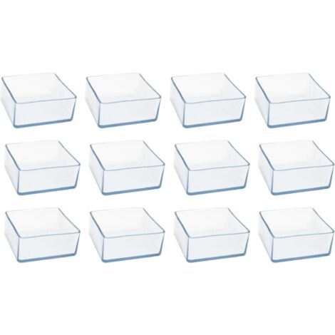12 pièces de protège-pieds de meubles carrés, amortisseurs de bruit pour pieds de chaises, embouts de glissement en forme de coupe, adaptés aux pieds de chaises (1/5)