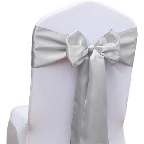 30 pièces de rubans de chaise en satin blanc, 17x275 cm, pour mariage, anniversaire, fêtes et décoration de Noël