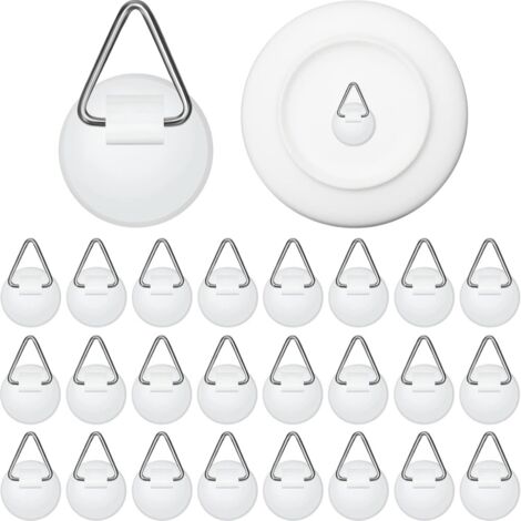 40 pièces de crochets muraux auto-adhésifs invisibles, supports décoratifs ronds pour cadres et tableaux (1/5)