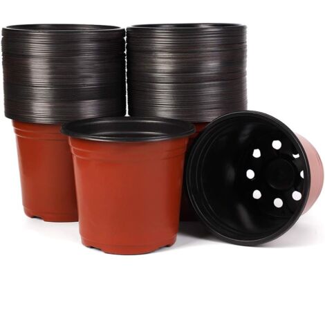 15 pots en plastique de 15 cm pour semis, plantes et fleurs, lot de 15 (1/5)