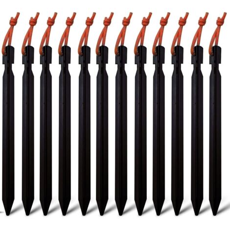 12 pcs piquets de tente 18 cm, piquets de tente en aluminium léger, piquets robustes pour camping, équipement de randonnée (1/5)