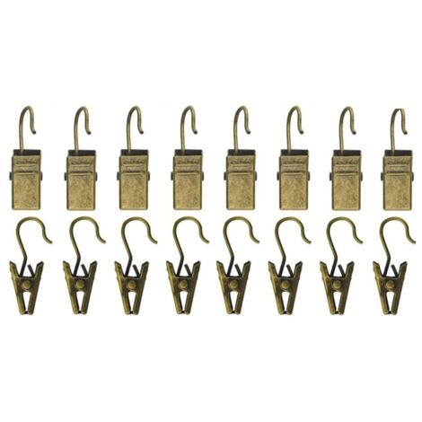 20 pièces crochets métalliques pour rideaux, petits supports robustes, attaches pour guirlandes lumineuses et photos, décoration intérieure et bricolage (1/5)