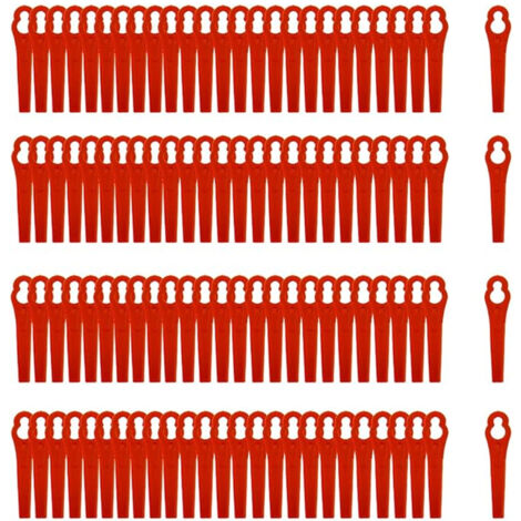Lames de coupe en plastique pour tondeuse à gazon, 50/100 pièces, idéales pour débroussailleuses de jardin et taille-bordures. (1/5)