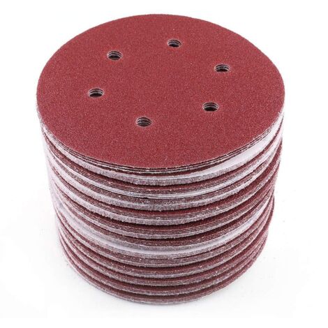Disques abrasifs auto-agrippants 1000 grains, papier de verre 6 trous pour ponceuse orbitale, lot de 15 feuilles 150 mm (1/4)
