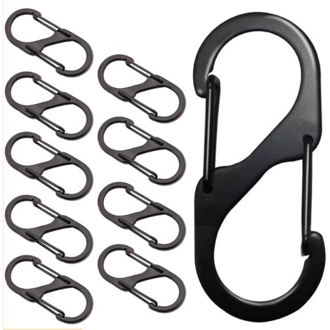 10 pièces crochets S 40 mm, mousquetons à ressort pour randonnée, camping et extérieur (1/5)