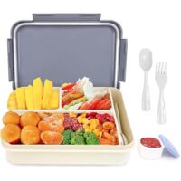 (gris) Lunch Box 1250ml, Lunch Box Lunch Box Plastique Lunch Box Adulte Enfants Anti-fuite Scurit Eco-friendly Sealed Lunch Box, Microwave Lunch B