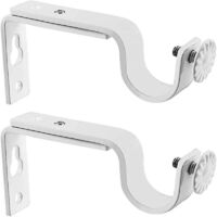 2pcs Adjustable Curtain Rod Brackets Metal Curtain Rod Brackets For Curtains
