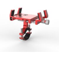 red Bike Phone Holder, Aluminum Alloy Motorcycle Phone Holder Universal Bike Phone Holder Tool-free Installation For Bike 360 Degree Rotation Four