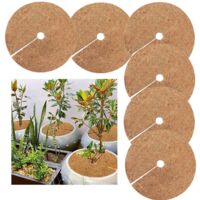 gnrique 6pcs- Fibre Liner Plant Basket Inserts Round Liner Plant Basket Liner Liners For Basket Remplacement Linings Brown Cushionnut Palm Mat Coi